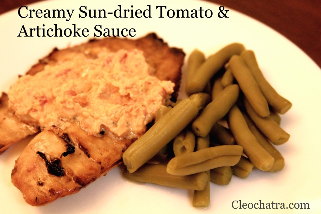 Creamy sundried tomato and artichoke sauce resized watermarked simple2
